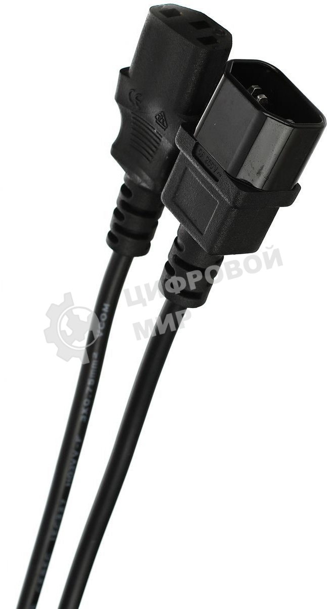Кабель VCOM CE001-CU0.75-1.8 Кабель монитор - компьютер 220V (UPS -> устройство) VCOM VDE 3Gx0.75мм (CE001-CU)1.8м