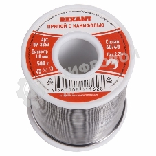 Припой с канифолью Rexant, 500 г, Ø1.0 мм, (олово 60%, свинец 40%), катушка
