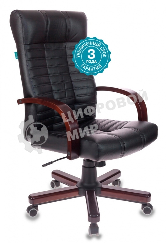 Кресло руководителя Бюрократ KB-10/WALNUT черный, искусственная кожа, крестовина металл