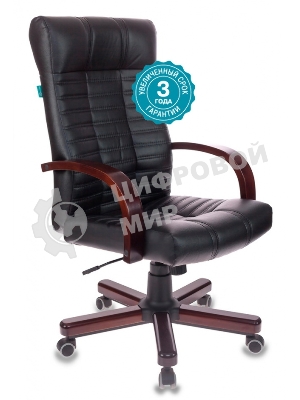 Кресло Бюрократ KB-10/WALNUT черный, экокожа