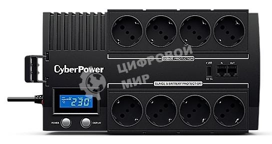 Источник бесперебойного питания CyberPower BR700ELCD 700VA/420W USB/RJ11/45 (4+4 EURO)