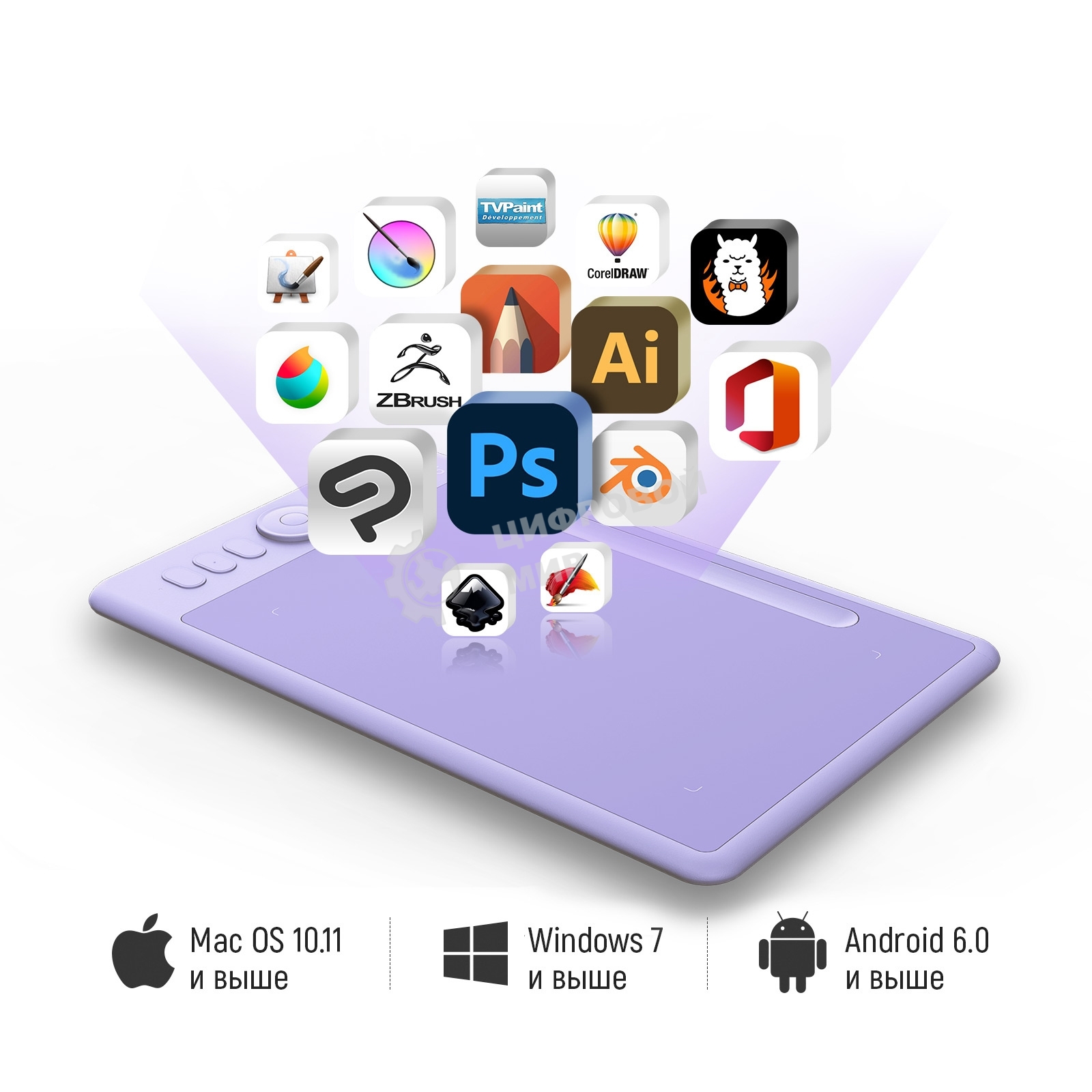 Графический планшет Parblo Intangbo S, 8192 уровней, USB Type-C