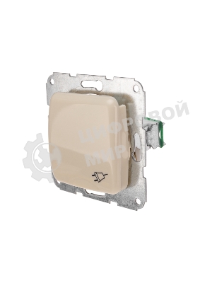 Розетка Kranz 1-ая DEA с/з с крышкой с/у 16А мех. бежевый