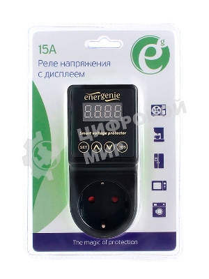 Реле напряжения c дисплеем Energenie EHB8-3, 15A, черное