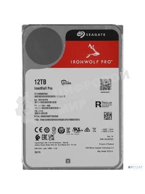 Жесткий диск Seagate SATA-III 12Tb ST12000NT001 NAS Ironwolf Pro 512E (7200rpm) 256Mb 3.5