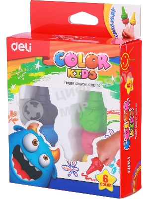 Восковые мелки Deli EC20790 Color Kids 6 цветов, картонная коробка с европодвесом
