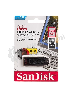 Флешка USBSanDisk 128Gb CZ48 Ultra SDCZ48-128G-U46 USB 3.0, черный USB Drive