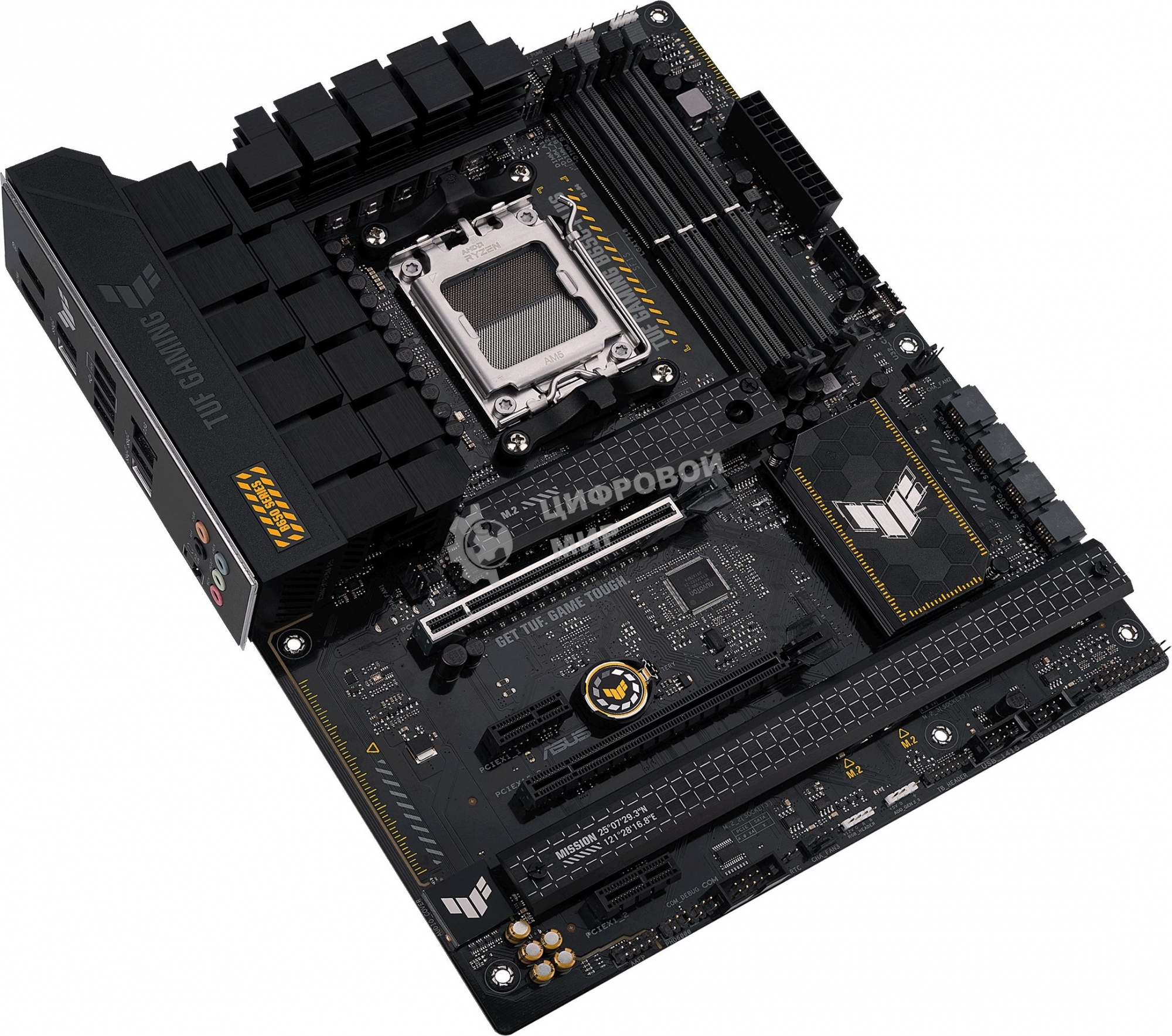 Материнская плата ASUS TUF GAMING B650-PLUS, AM5, AMD B650, 4xDDR5, 4xSATA, 3xM.2, 1xPCI-E 4.0 x16, 1xPCI-E 4.0 x4, 2xPCI-E x1, 1xHDMI, 1xDP, 1x 2.5Gb LAN, 2xUSB-A 3.2 Gen 2, 1xUSB-A 3.2 Gen 2x2, 1xUSB-C 3.2 Gen 2, 5x3.5 мм, 7.1, ATX