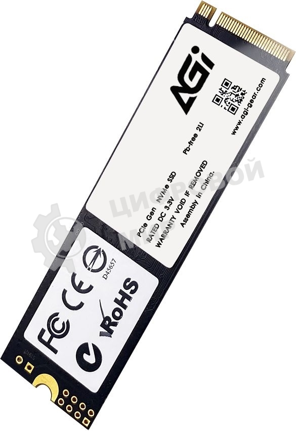 Накопитель SSD AGI AGI2T0G43AI818, 2Tb, PCIe 4.0 x4, M.2 2280, NVMe, R/W 5200/4700