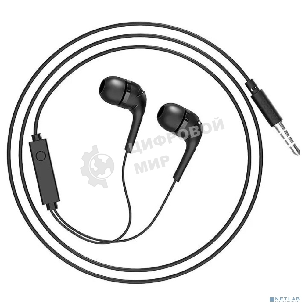 Наушники проводные-вставки с микрофоном Hoco M40 черный
