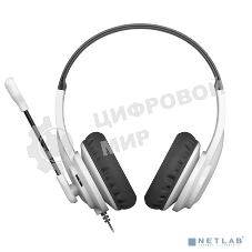 Гарнитура проводная с микрофоном A4Tech HU-10 черный/белый 2м накладные USB оголовье