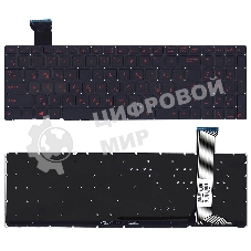 Клавиатура для ноутбука Asus ROG GL552VW черная с красной подсветкой
