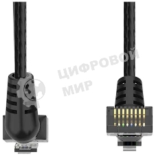 Патч-корд Vention прямой UTP cat.6a, RJ45 угол 90 - 1м. черный