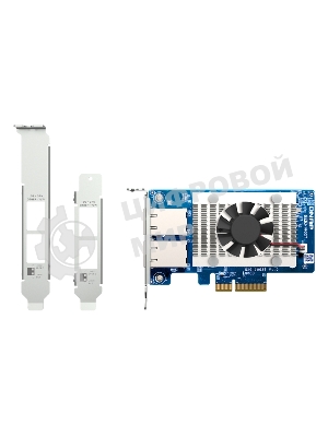 Сетевая карта QNAP QXG-10G2T Dual-port BASET 10GbE network expansion card; low-profile form factor; PCIe Gen3 x4