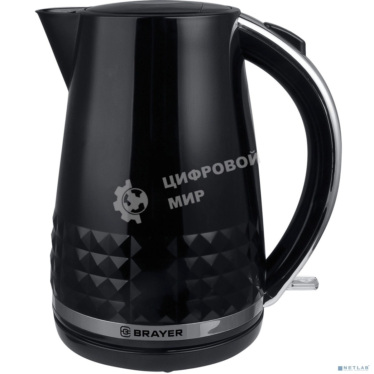 Электрический чайник BRAYER, 2200 Вт, 1,7 л, автооткл отсут.воды, термост.пласт, поворот.корп