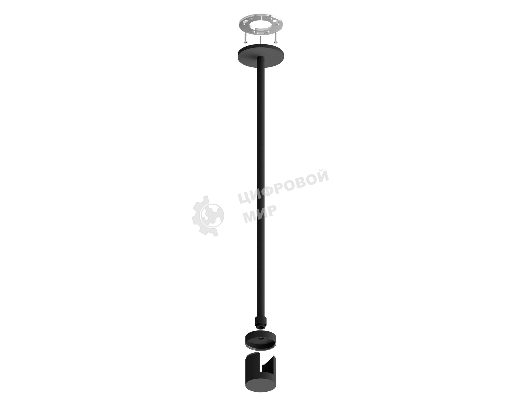 Крепеж накладной A9233 BK черный D20*400mm