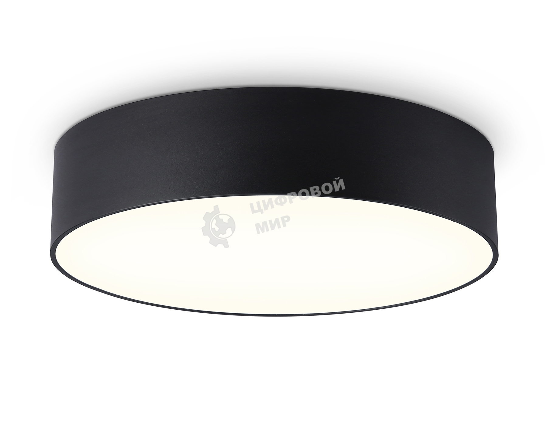 Потолочный светодиодный светильник Ambrella light FV5521 BK черный LED 26W 3000K D220*58 (Без ПДУ)