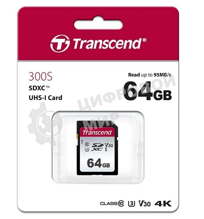 Флеш карта SD 64Gb Transcend SDХC UHS-I U3