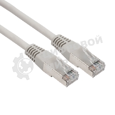 Пaтч-корд F/UTP Rexant, cat.6, RJ45-RJ45, экранированный, PVC серый, 0,5м