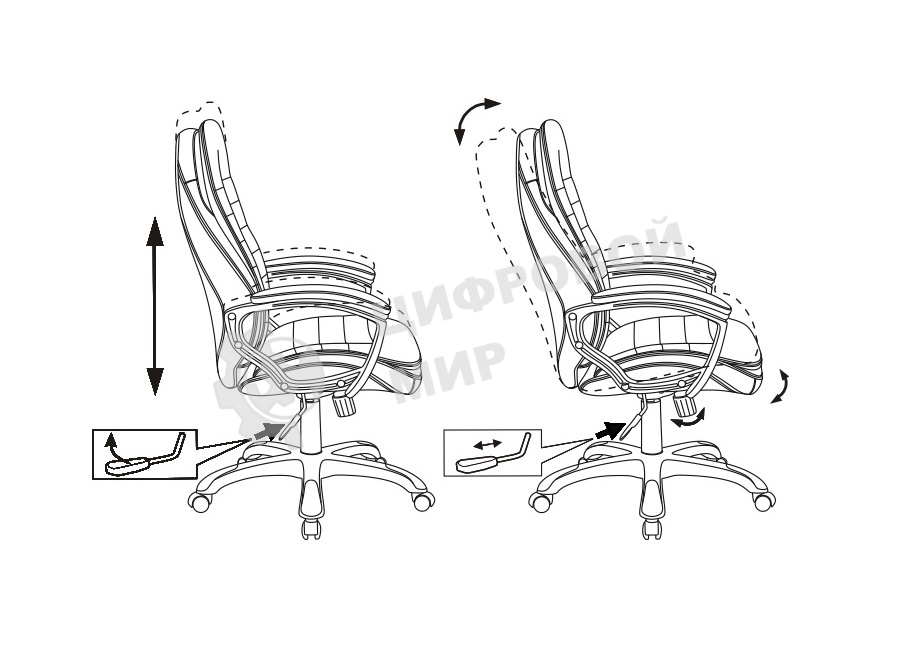 Кресло руководителя Бюрократ T-9950LT/BLACK сиденье черный, искусственная кожа
