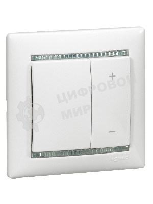 Светорегулятор нажимной 40-600W для л/н и обмоточных т-ров 770074 Legrand Valena Белый