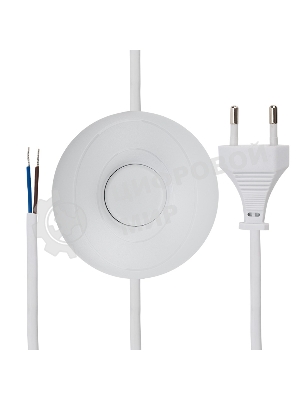 Сетевой шнур с напольным переключателем 2х0,75 мм², 2,5 м белый Rexant