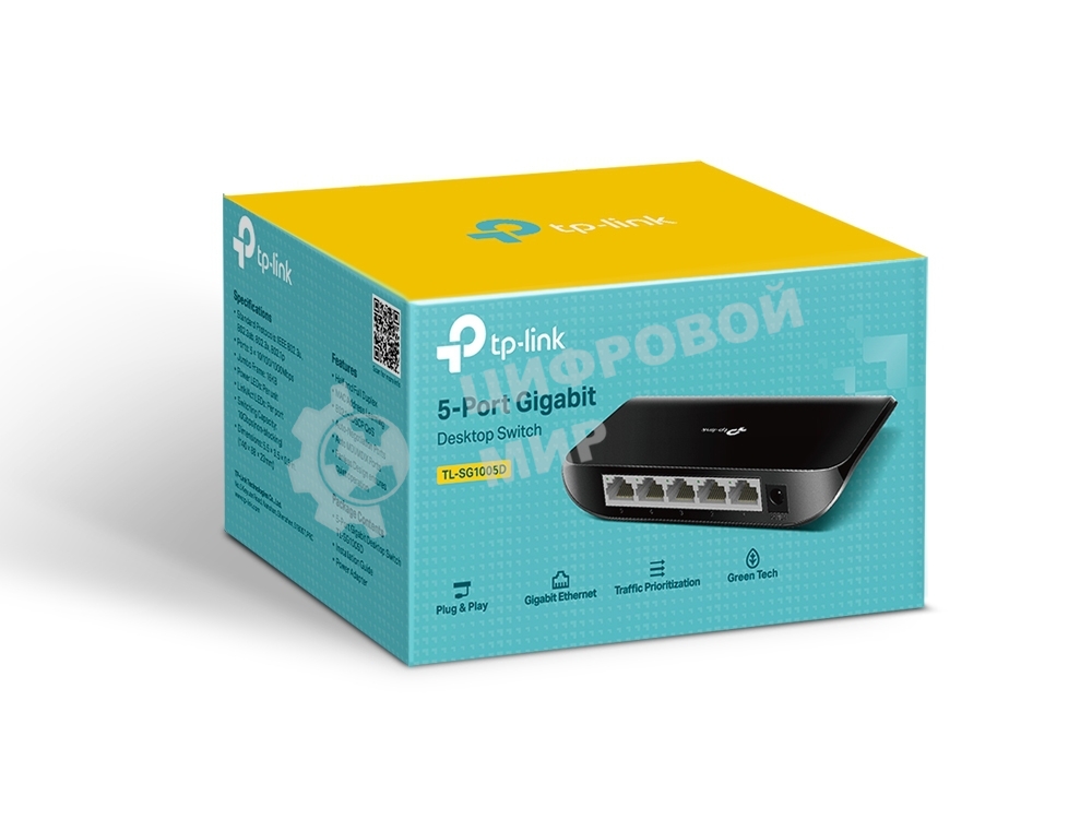 Коммутатор TP-Link SMB TL-SG1005D Коммутатор 5-port Gigabit Switch, plastic case