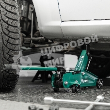 Домкрат гидравлический подкатной, Сибртех 2 т, 135-320 мм, в пластиковом кейсе