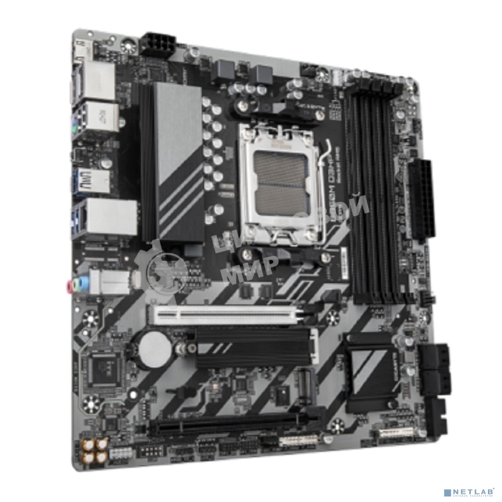 Материнская плата Gigabyte B850M D3HP, AM5, AMD B850, 4xDDR5, 4xSATA, 2xM.2, 1xPCIe 5.0 x16, 1xPCIe 3.0 x4, 1xHDMI, 2xDP, 1x 1Gb LAN, 3xUSB-A 3.2 Gen 1, 2xUSB-A 2.0, 1xUSB-C 3.2 Gen 1, 3x3.5 мм, 7.1, mATX