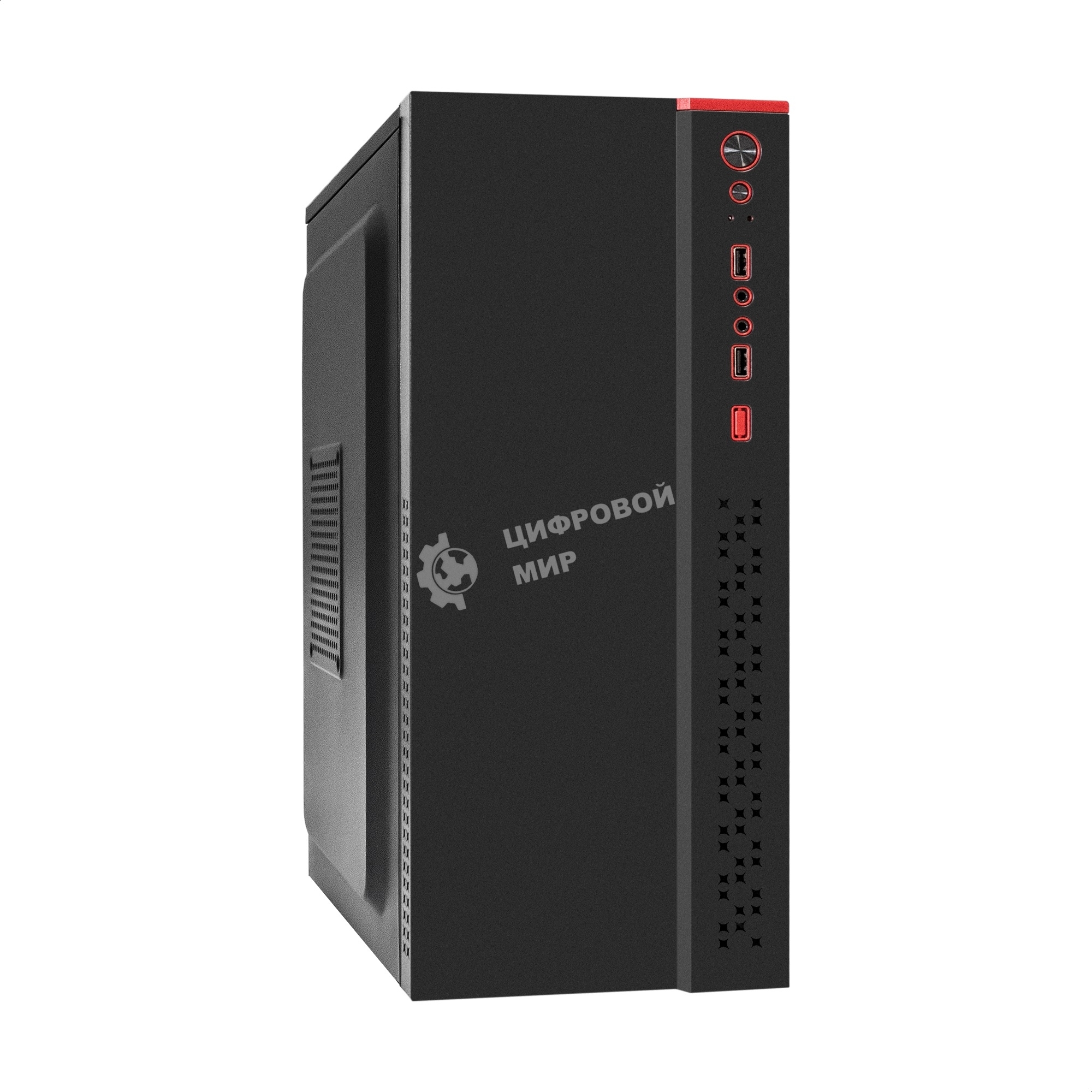 Компьютерный корпус Miditower ExeGate AA-443 (ATX, без БП, 2хUSB+HD Audio, черный)