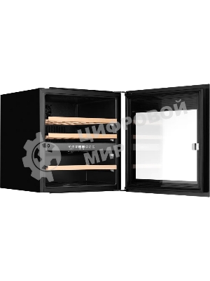 Винный шкаф Kuppersberg RBW 66, встраиваемый, High-Tech, объем 85 л, вместимость 36 бутылок, диапазон температуры 5-22 градусов, сенсорное открытие двери, 3 полки из бука, LCD дисплей, уровень шума 39 дБ, черный