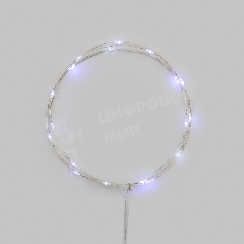 Гирлянда светодиодная Роса 2м 20 LED БЕЛЫЙ IP20 2хАА (в комплект не входят) NEON-NIGHT