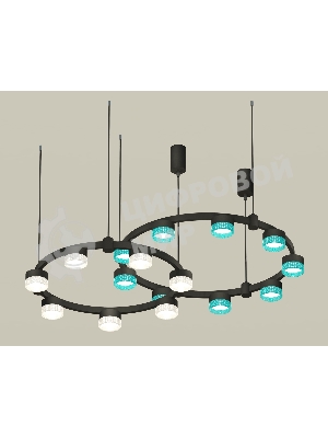 Светильник Ambrella light XR92091300/16 SBK/BL/CL черный песок/голубой/прозрачный GX53 (A9209, C9242, C9238, N8488, N8480)