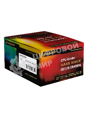 Кулер для процессора ExeGate Dark Magic EE126A-RGb черный, 120 мм, алюминий, 1800 об/мин, 18 дБ, 3 pin, 100 Вт, 95 мм