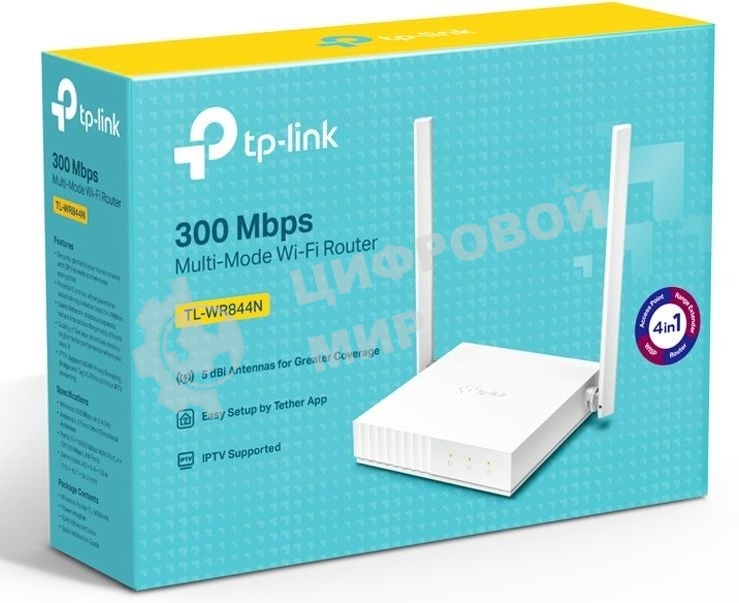 Роутер беспроводной TP-Link TL-WR844N N300 10/100BASE-TX белый