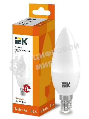 Лампа cветодиодная Iek LLE-C35-5-230-30-E14 ECO C35 свеча 5Вт 230В 3000К E14 IEK