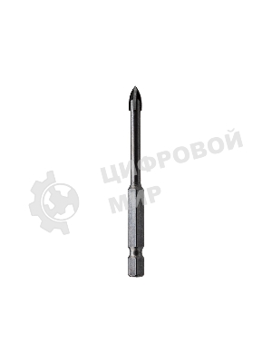 Сверло по стеклу и керамике Kranz 4 мм 4 грани шестигранный хвостовик