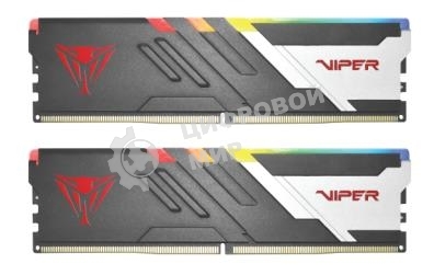 Оперативная память Patriot Viper Venom, DDR5, 32Gb (2x16Gb), 6000MHz, CL30, DIMM, с радиаторами, RGb, черный