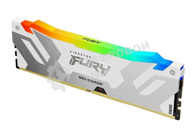 Оперативная память Kingston Fury Renegade, DDR5, 16Gb (1x16Gb), 7600MHz, CL38, DIMM, радиатор, RGB, белый
