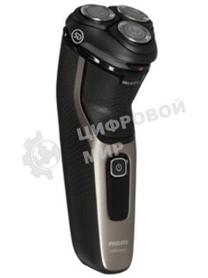 Электробритва роторная Philips S3242/12 питан.:аккум. черный/серебристый