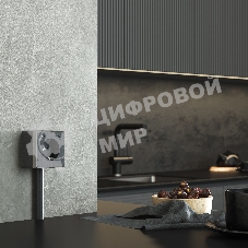 Розетка с заземлением, шторками и USB тип A+C Gallant (графит рифленый)