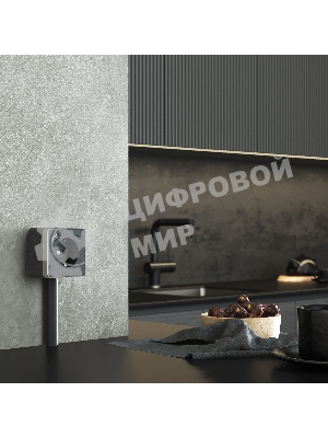Розетка с заземлением, шторками и USB тип A+C Gallant (графит рифленый)