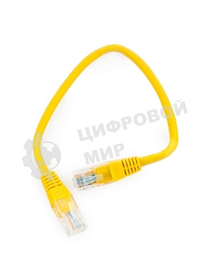 Патч-корд UTP Cablexpert cat.5e, 0.25м, литой, многожильный, желтый