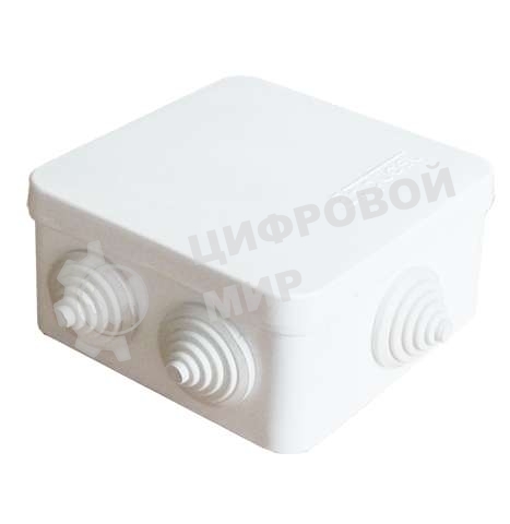 Коробка распределительная ОП 84х84х45 7 выходов 3 гермоввода IP54 крышка защелкивающаяся бел. Epplast 120071