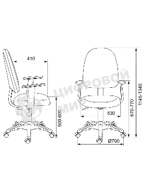 Кресло Бюрократ CH-1300/T-15-21 черный, экокожа, 120 кг, механизм качания