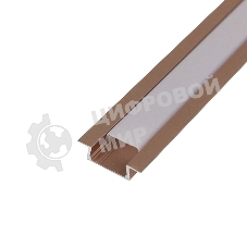 Комплект врезного алюминиевого профиля с рассеивателем Rexant 22х6 мм, 1 м, розовое золото