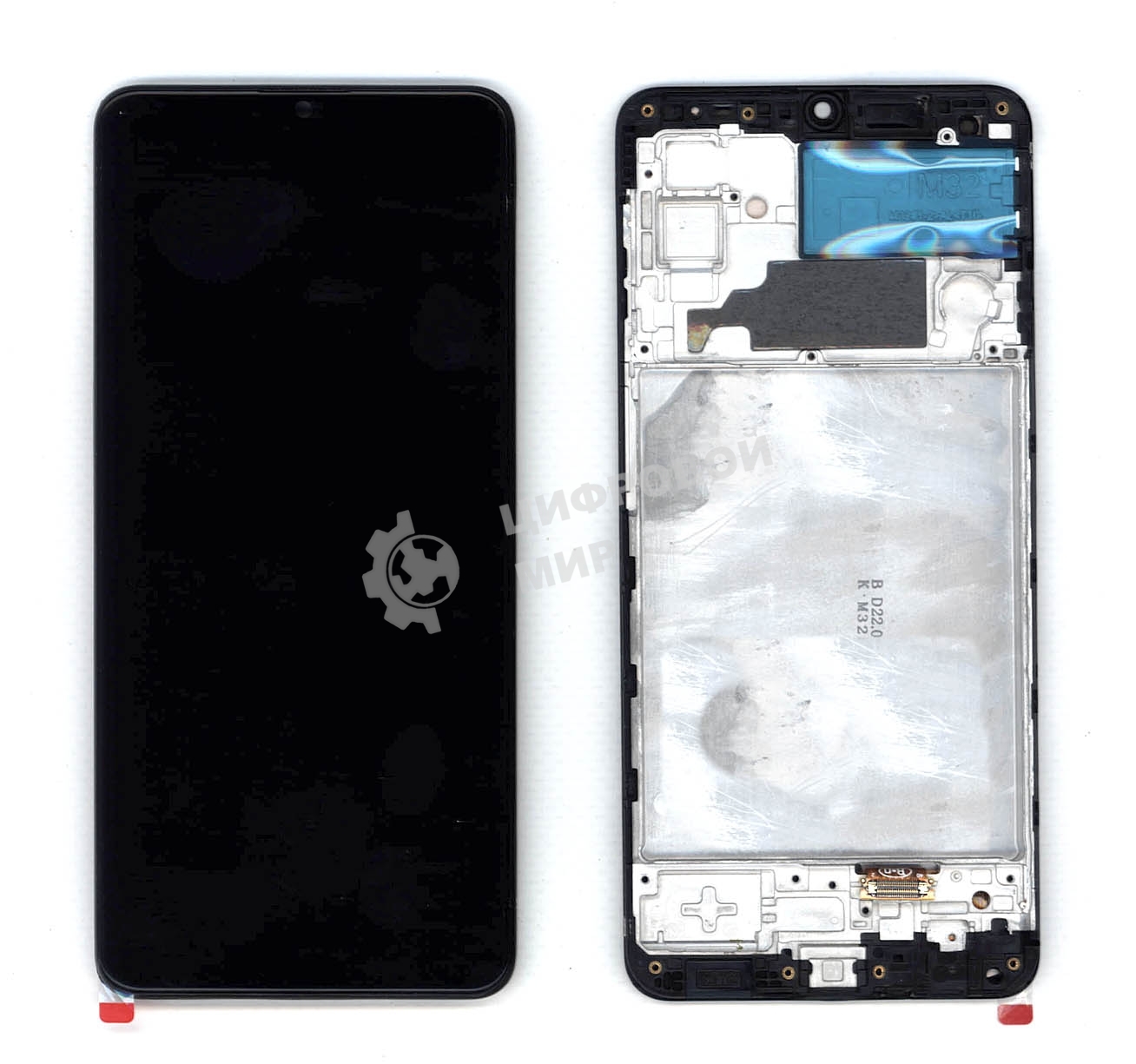 Дисплей для Samsung Galaxy M32 SM-M325F в сборе с тачскрином и рамкой (OLED) черный