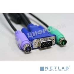 Набор кабелей D-LINK DKVM-CB3 для DKVM - 2хPS/2,1xVGA, 3м