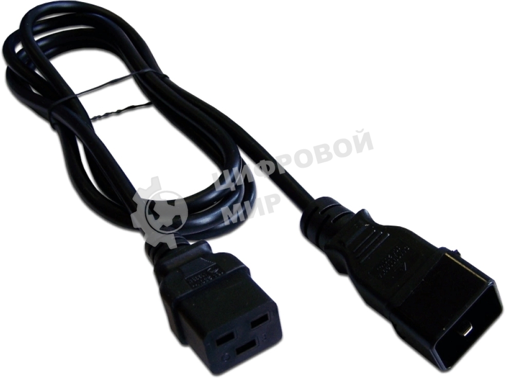 Шнур питания Lanmaster C19-C20, 3х1.5, 220В, 16А, черный, 3 м