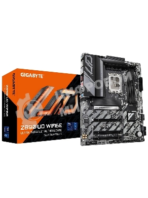 Материнская плата Gigabyte Z890 UD WIFI6E, LGA 1851, Intel Z890, 4xDDR5, 4xSATA, 3xM.2, 1xPCIe 5.0 x16, 2xPCIe 4.0 x4, 1xPCIe 4.0 x1, 1xDP, 1xUSB-C, 1x 2.5Gb LAN, 4xUSB-A 3.2 Gen 1, 1xUSB-A 3.2 Gen 2, 4xUSB-A 2.0, 1xUSB4, 3x3.5 мм, 7.1, ATX